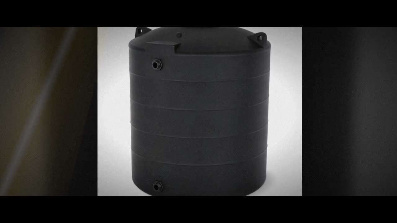 6400 Gallon Plastic Vertical Water Storage Tank in Black video