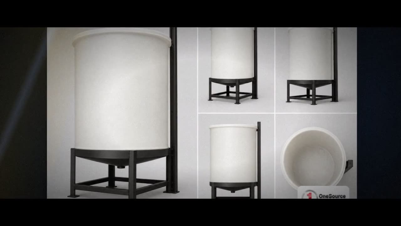 Chem-Tainer 1500 Gallon 15 Degree Plastic Vertical Open Top Cone Botto video