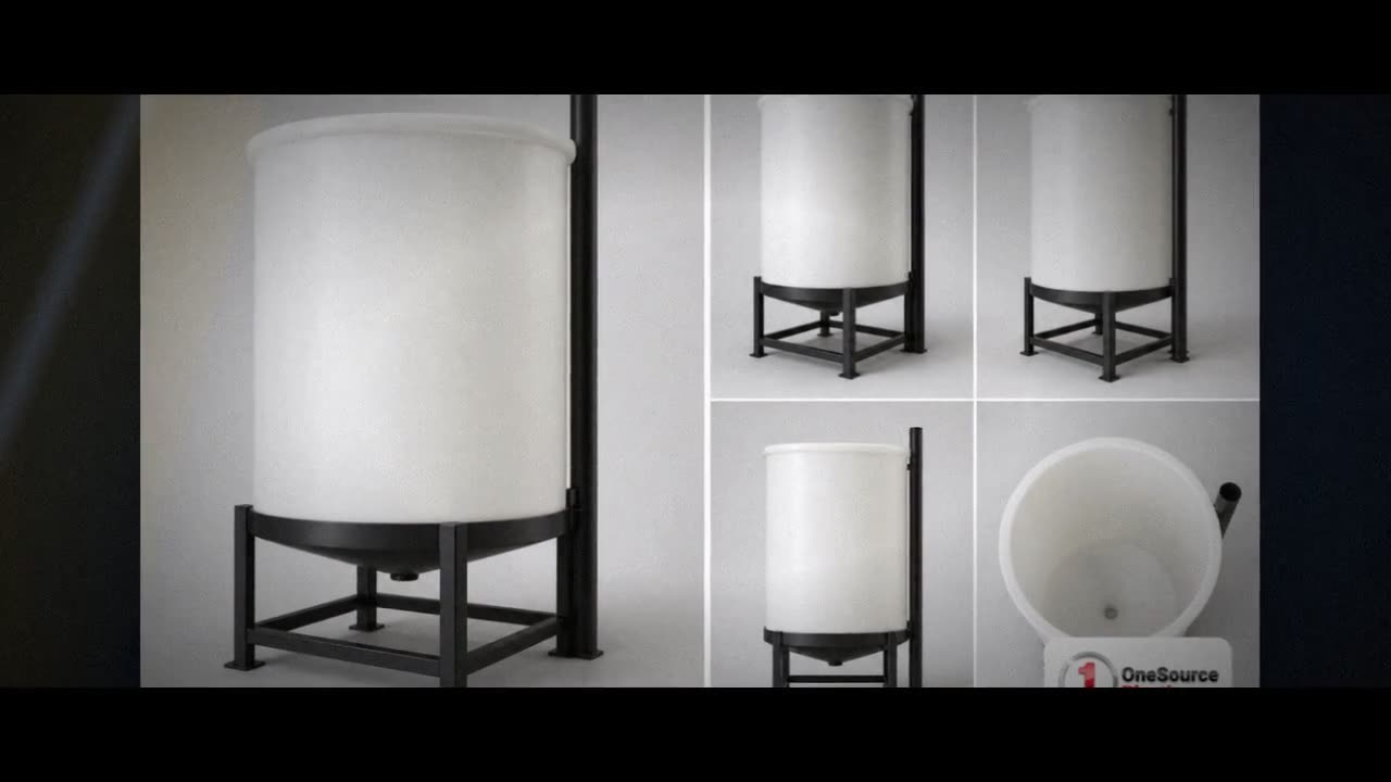 Chem-Tainer 2000 Gallon 15 Degree Plastic Vertical Open Top Cone Botto video