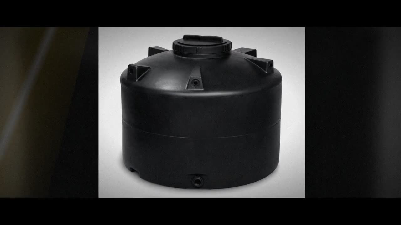 1200 Gallon Plastic Vertical Water Storage Tank in Black video