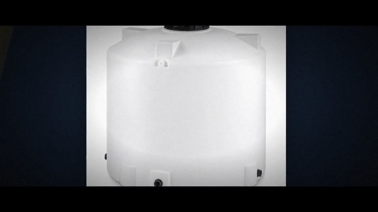 1200 Gallon Plastic Vertical Water Storage Tank in White video