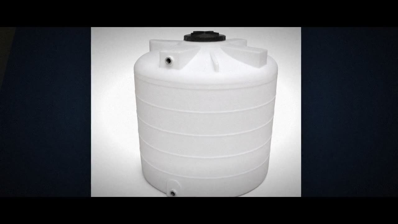 2800 Gallon Plastic Vertical Water Storage Tank in Green video