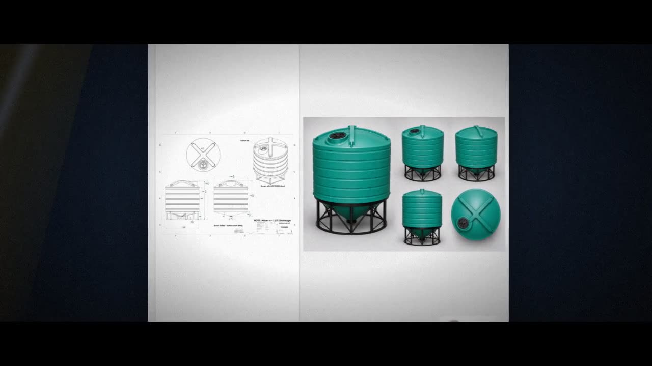 Enduraplas 3200 Gallon Green Cone Bottom Tank video