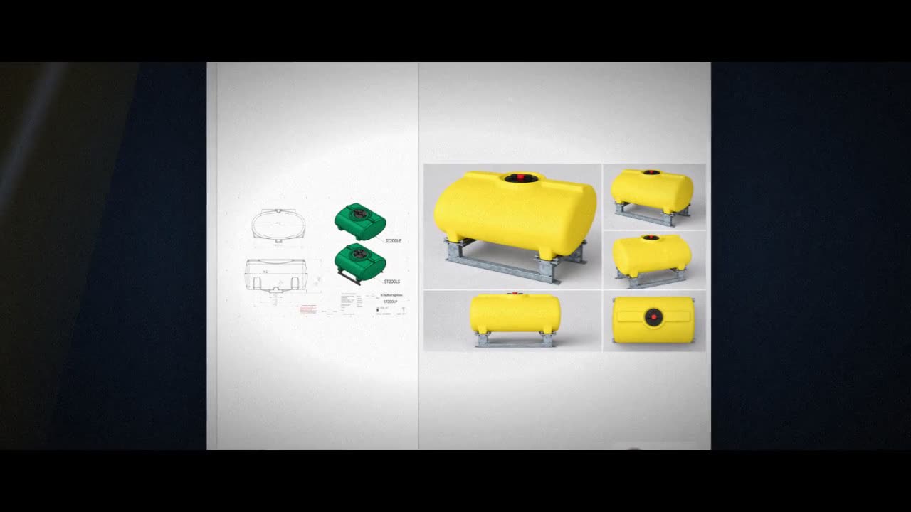 Enduraplas 200 Gallon Yellow Horizontal Sump Bottom Leg Tank w/ Frame video