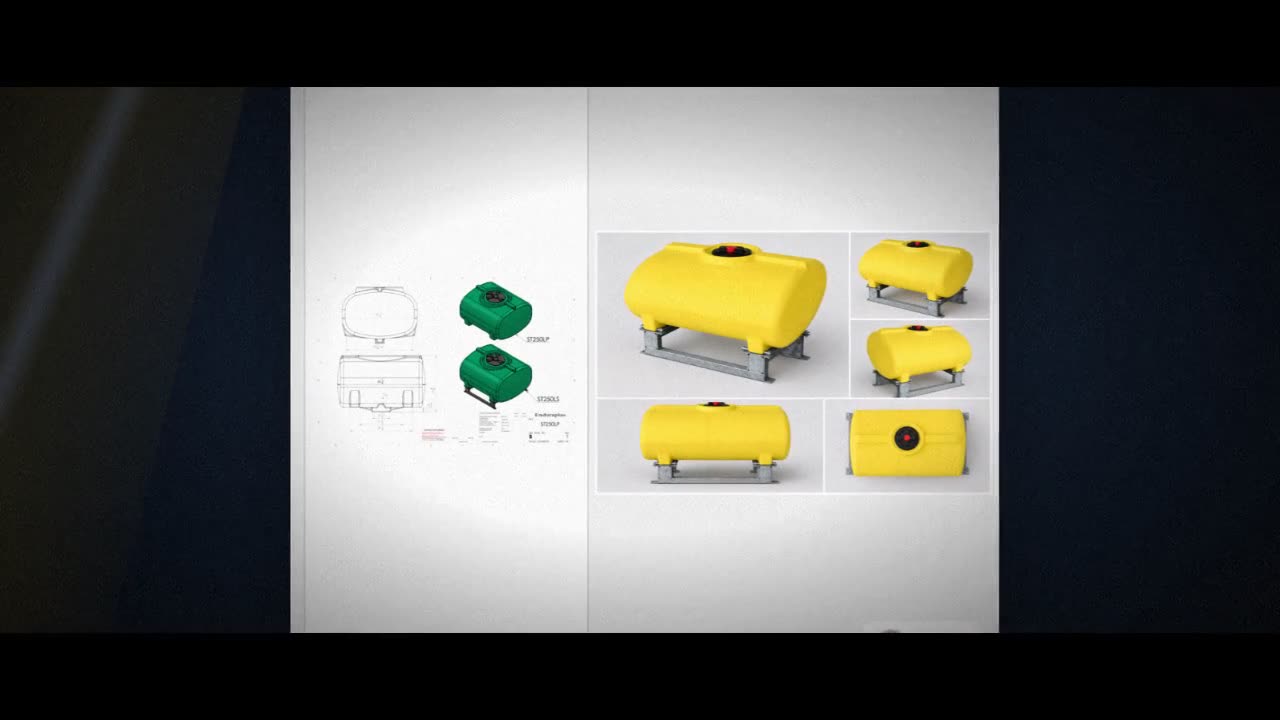 Enduraplas 250 Gallon Yellow Horizontal Sump Bottom Leg Tank w/ Frame video