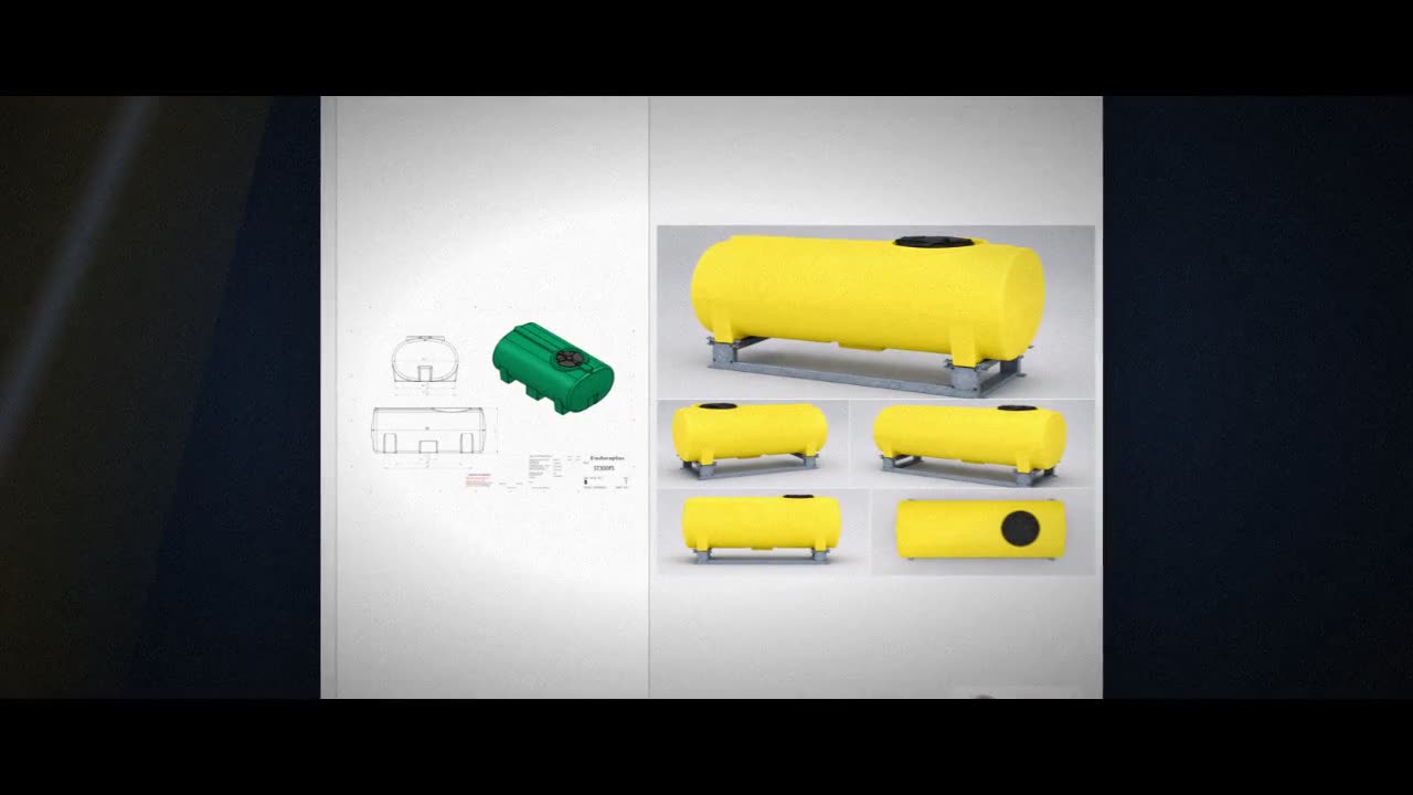 Enduraplas 300 Gallon Yellow Horizontal Sump Bottom Leg Tank w/ Frame video