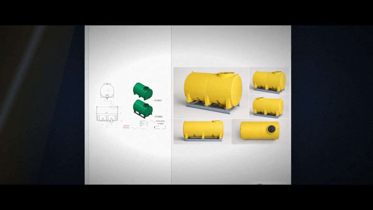 Enduraplas 1000 Gallon Yellow Horizontal Sump Bottom Leg Tank w/ Frame video