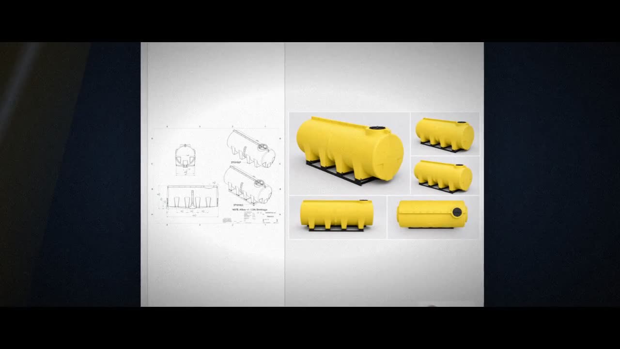 Enduraplas 1010 Gallon Yellow Horizontal Sump Bottom Leg Tank w/ Frame video