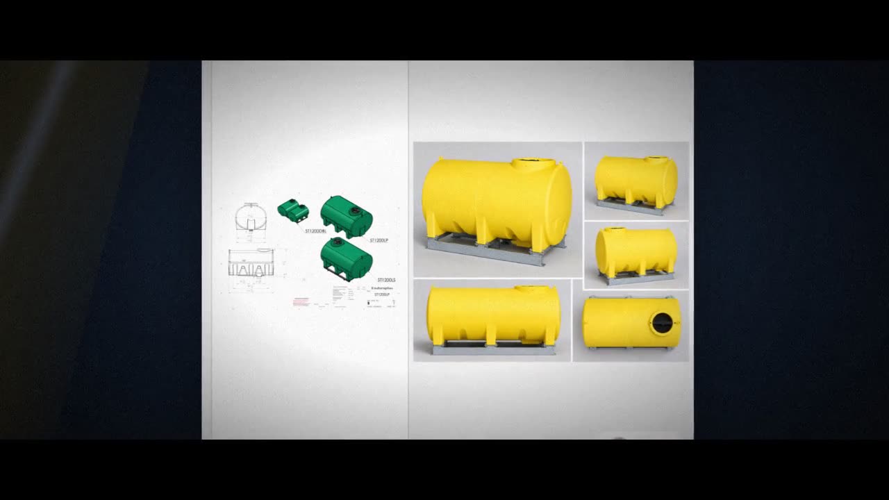 Enduraplas 1200 Gallon Yellow Horizontal Sump Bottom Leg Tank w/ Frame video