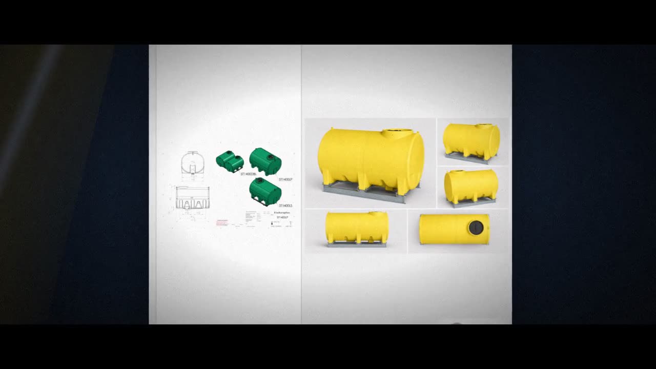 Enduraplas 1400 Gallon Yellow Horizontal Sump Bottom Leg Tank w/ Frame video