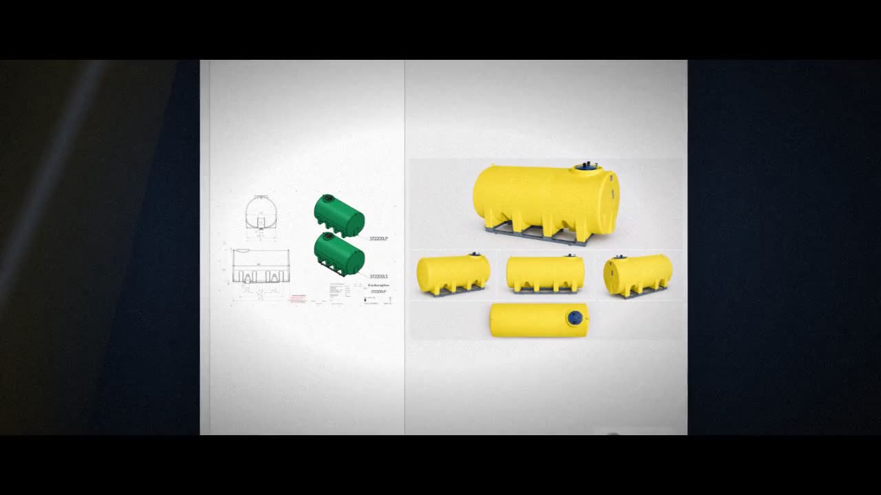 Enduraplas 2200 Gallon Yellow Horizontal Sump Bottom Leg Tank w/ Frame video