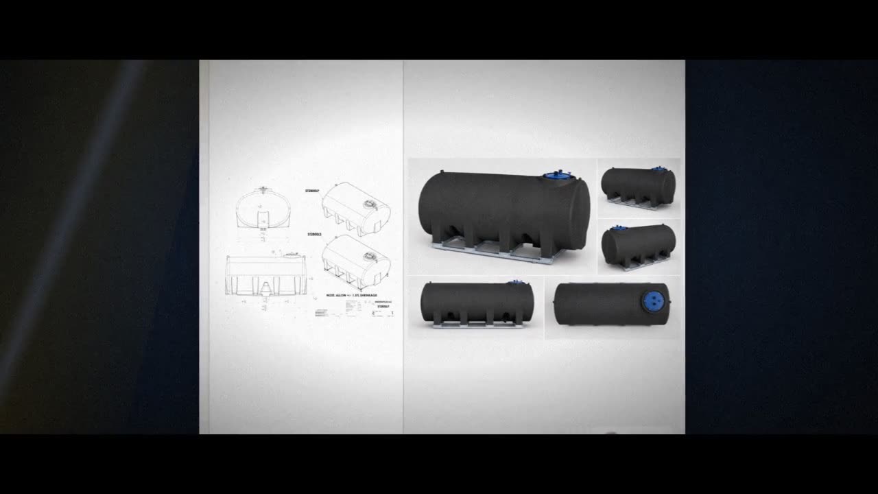 Enduraplas 2800 Gallon Black Horizontal Sump Bottom Leg Tank w/ Frame video