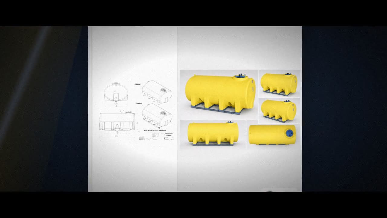 Enduraplas 2800 Gallon Yellow Horizontal Sump Bottom Leg Tank w/ Frame video